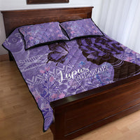 Lupus Awareness Afro Girl - Proud Survivor Quilt Bed Set Ankara Pattern