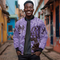 Lupus Awareness Afro Girl - Proud Survivor Sleeve Zip Bomber Jacket Ankara Pattern