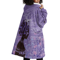 Lupus Awareness Afro Girl - Proud Survivor Wearable Blanket Hoodie Ankara Pattern