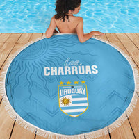 Uruguay Football 2024 Custom Beach Blanket Los Charruas Sol de Mayo Ornamental Style LT7 - Wonder Print Shop