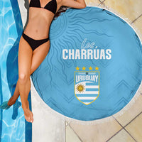 Uruguay Football 2024 Custom Beach Blanket Los Charruas Sol de Mayo Ornamental Style LT7 - Wonder Print Shop