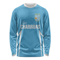 Uruguay Football 2024 Custom Long Sleeve Shirt Los Charruas Sol de Mayo Ornamental Style - Wonder Print Shop