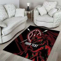 Kenya King Lion Personalized Area Rug Stylized Maasai Shield - Wonder Print Shop