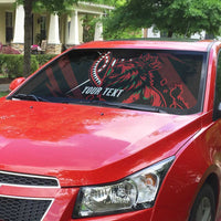 Kenya King Lion Personalized Auto Sun Shade Stylized Maasai Shield - Wonder Print Shop