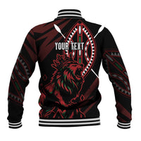 Kenya King Lion Personalized Baseball Jacket Stylized Maasai Shield - Wonder Print Shop