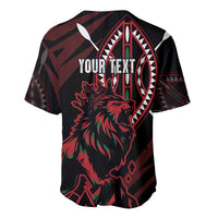 Kenya King Lion Personalized Baseball Jersey Stylized Maasai Shield - Wonder Print Shop