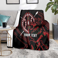 Kenya King Lion Personalized Blanket Stylized Maasai Shield - Wonder Print Shop