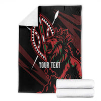Kenya King Lion Personalized Blanket Stylized Maasai Shield - Wonder Print Shop