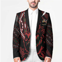 Kenya King Lion Personalized Blazer Stylized Maasai Shield - Wonder Print Shop