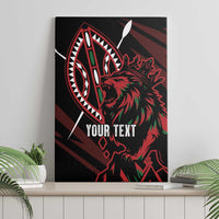 Kenya King Lion Personalized Canvas Wall Art Stylized Maasai Shield - Wonder Print Shop