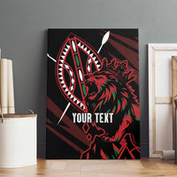 Kenya King Lion Personalized Canvas Wall Art Stylized Maasai Shield - Wonder Print Shop
