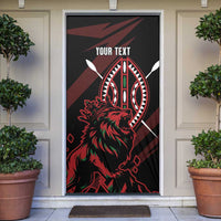 Kenya King Lion Personalized Door Cover Stylized Maasai Shield - Wonder Print Shop