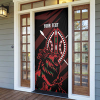 Kenya King Lion Personalized Door Cover Stylized Maasai Shield - Wonder Print Shop