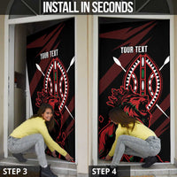 Kenya King Lion Personalized Door Cover Stylized Maasai Shield - Wonder Print Shop