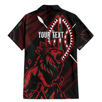Kenya King Lion Personalized Family Matching Mermaid Dress and Hawaiian Shirt Stylized Maasai Shield - Wonder Print Shop