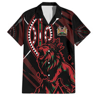 Kenya King Lion Personalized Family Matching Off The Shoulder Long Sleeve Dress and Hawaiian Shirt Stylized Maasai Shield - Wonder Print Shop