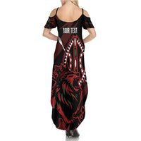 Kenya King Lion Personalized Family Matching Summer Maxi Dress and Hawaiian Shirt Stylized Maasai Shield - Wonder Print Shop