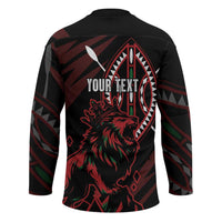 Kenya King Lion Personalized Hockey Jersey Stylized Maasai Shield - Wonder Print Shop
