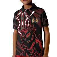 Kenya King Lion Personalized Kid Polo Shirt Stylized Maasai Shield - Wonder Print Shop