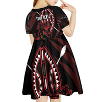 Kenya King Lion Personalized Kid Short Sleeve Dress Stylized Maasai Shield - Wonder Print Shop