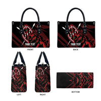 Kenya King Lion Personalized Leather Bag Stylized Maasai Shield - Wonder Print Shop