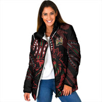 Kenya King Lion Personalized Padded Jacket Stylized Maasai Shield - Wonder Print Shop