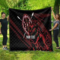 Kenya King Lion Personalized Quilt Stylized Maasai Shield - Wonder Print Shop
