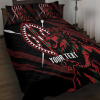 Kenya King Lion Personalized Quilt Bed Set Stylized Maasai Shield - Wonder Print Shop