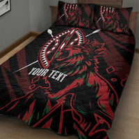 Kenya King Lion Personalized Quilt Bed Set Stylized Maasai Shield - Wonder Print Shop