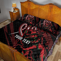 Kenya King Lion Personalized Quilt Bed Set Stylized Maasai Shield - Wonder Print Shop