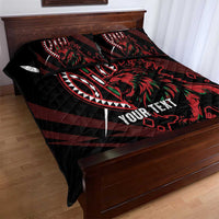 Kenya King Lion Personalized Quilt Bed Set Stylized Maasai Shield - Wonder Print Shop