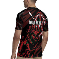 Kenya King Lion Personalized Rugby Jersey Stylized Maasai Shield - Wonder Print Shop