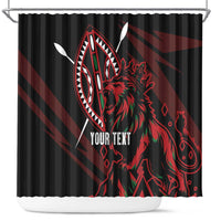 Kenya King Lion Personalized Shower Curtain Stylized Maasai Shield - Wonder Print Shop