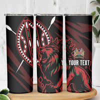 Kenya King Lion Personalized Skinny Tumbler Stylized Maasai Shield - Wonder Print Shop
