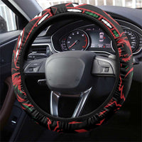 Kenya King Lion Steering Wheel Cover Stylized Maasai Shield - Wonder Print Shop