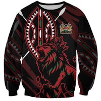 Kenya King Lion Personalized Sweatshirt Stylized Maasai Shield - Wonder Print Shop