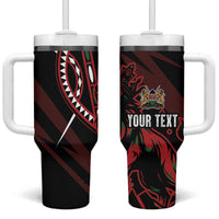 Kenya King Lion Personalized Tumbler With Handle Stylized Maasai Shield - Wonder Print Shop