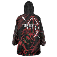 Kenya King Lion Personalized Wearable Blanket Hoodie Stylized Maasai Shield - Wonder Print Shop