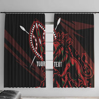 Kenya King Lion Personalized Window Curtain Stylized Maasai Shield - Wonder Print Shop