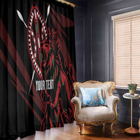 Kenya King Lion Personalized Window Curtain Stylized Maasai Shield - Wonder Print Shop
