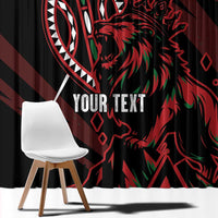 Kenya King Lion Personalized Window Curtain Stylized Maasai Shield - Wonder Print Shop