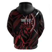 Kenya King Lion Personalized Zip Hoodie Stylized Maasai Shield - Wonder Print Shop
