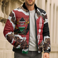 Kenya Grunge Bomber Puffer Jacket Mix Animal Skin Pattern - Wonder Print Shop