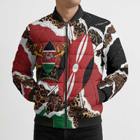 Kenya Grunge Bomber Puffer Jacket Mix Animal Skin Pattern - Wonder Print Shop