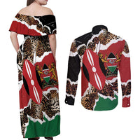 Kenya Grunge Couples Matching Off Shoulder Maxi Dress and Long Sleeve Button Shirt Mix Animal Skin Pattern - Wonder Print Shop