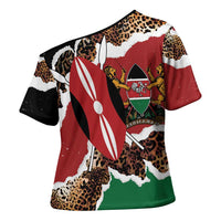 Kenya Grunge Cross Shoulder Shirt Mix Animal Skin Pattern - Wonder Print Shop