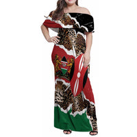 Kenya Grunge Family Matching Off Shoulder Maxi Dress and Hawaiian Shirt Mix Animal Skin Pattern - Wonder Print Shop
