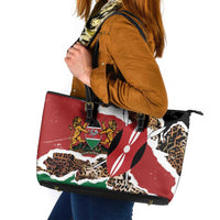 Kenya Grunge Leather Tote Bag Mix Animal Skin Pattern - Wonder Print Shop