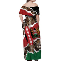 Kenya Grunge Off Shoulder Maxi Dress Mix Animal Skin Pattern - Wonder Print Shop
