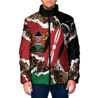 Kenya Grunge Padded Jacket Mix Animal Skin Pattern - Wonder Print Shop